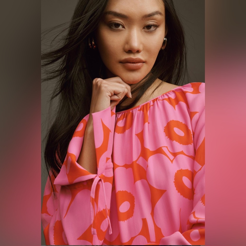NWT Anthropologie | Flower Patterns Casual Style A-line Flared Long Sleeves